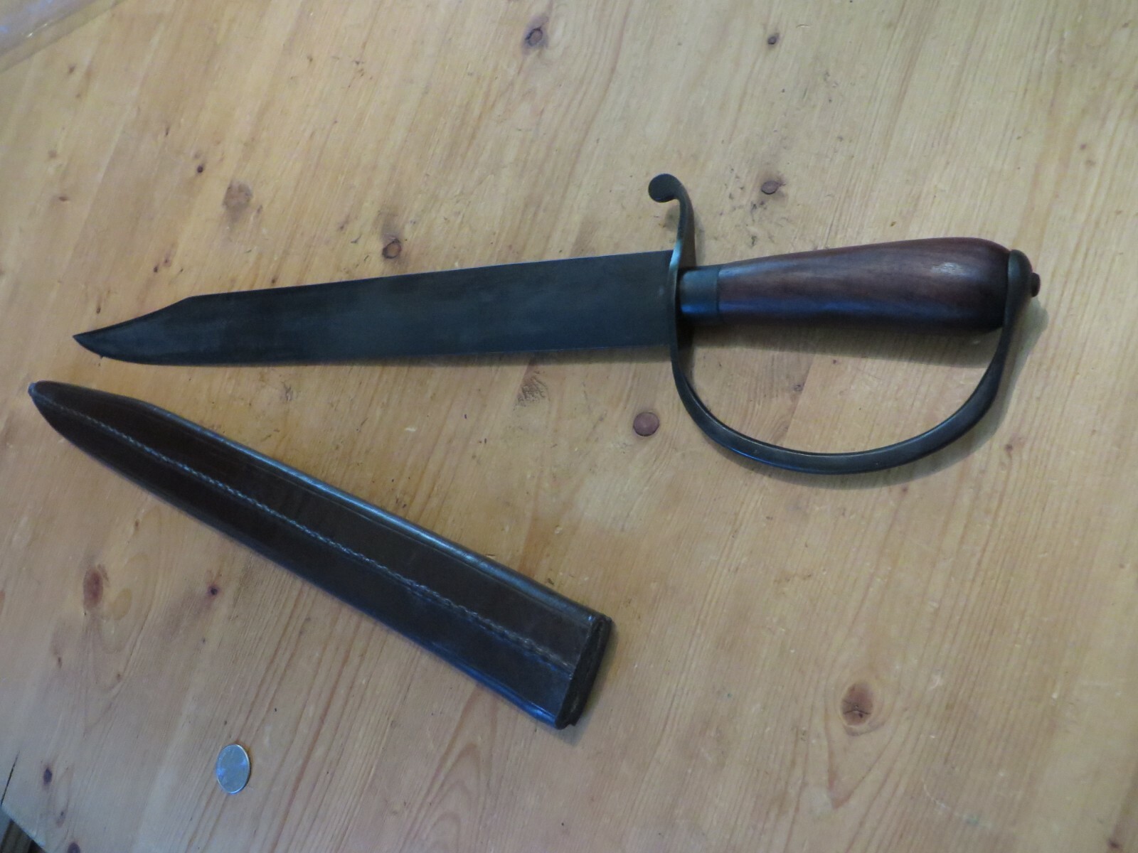 Alabama Confederate Bowie Knife with Leather Sheath, New