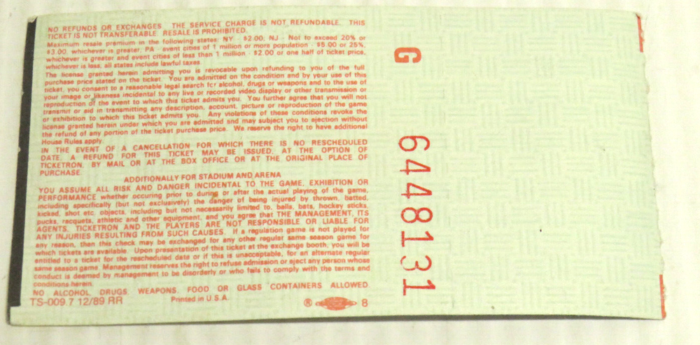 PAUL MCCARTNEY JUL 24 1990 WORLD TOUR FOXBORO STADIUM MA UNUSED CONCERT TICKET