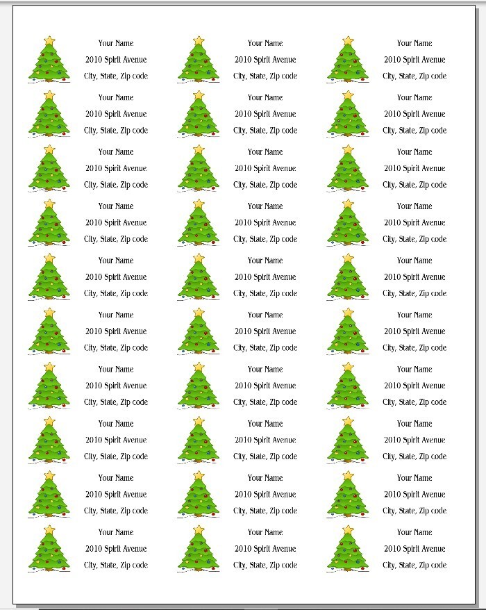150 Decorated Christmas Tree Mailing Return Address Labels Personalized