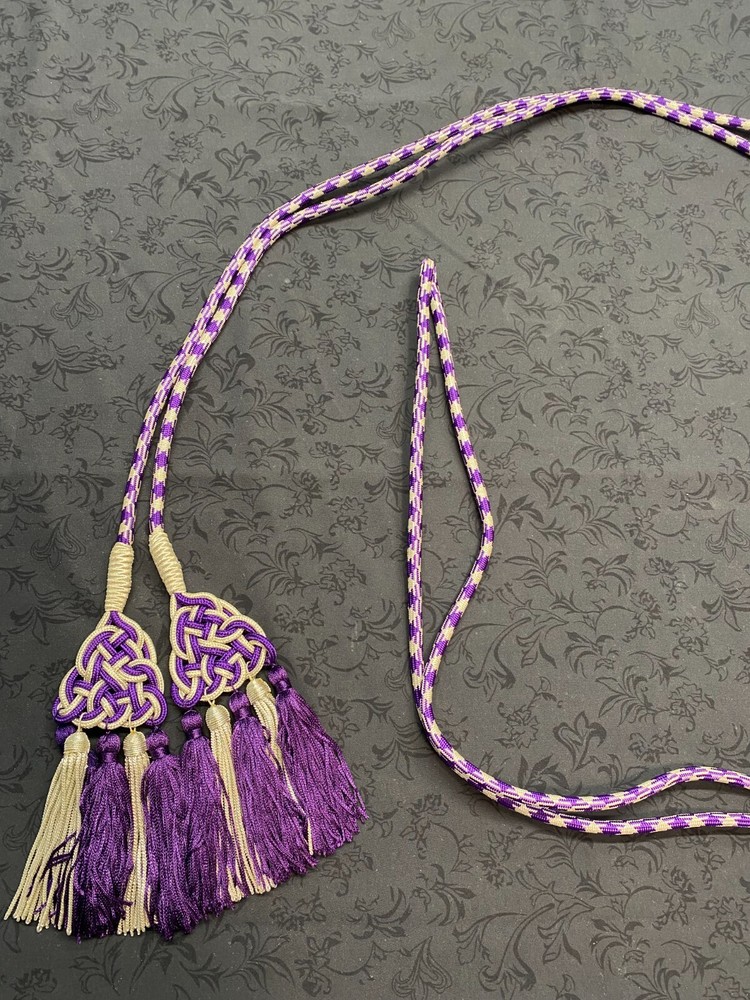 PURPLE & SILVER CINCTURE WITH ORNATE TASSELS