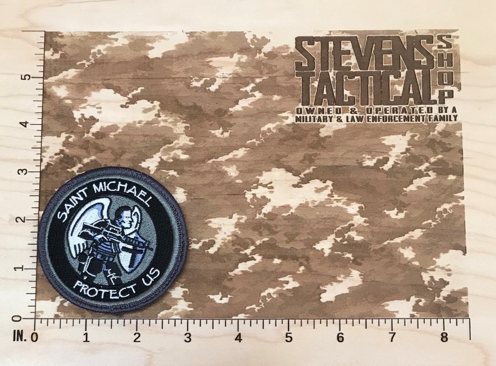 Saint Michael Protect Us Morale Round Patch