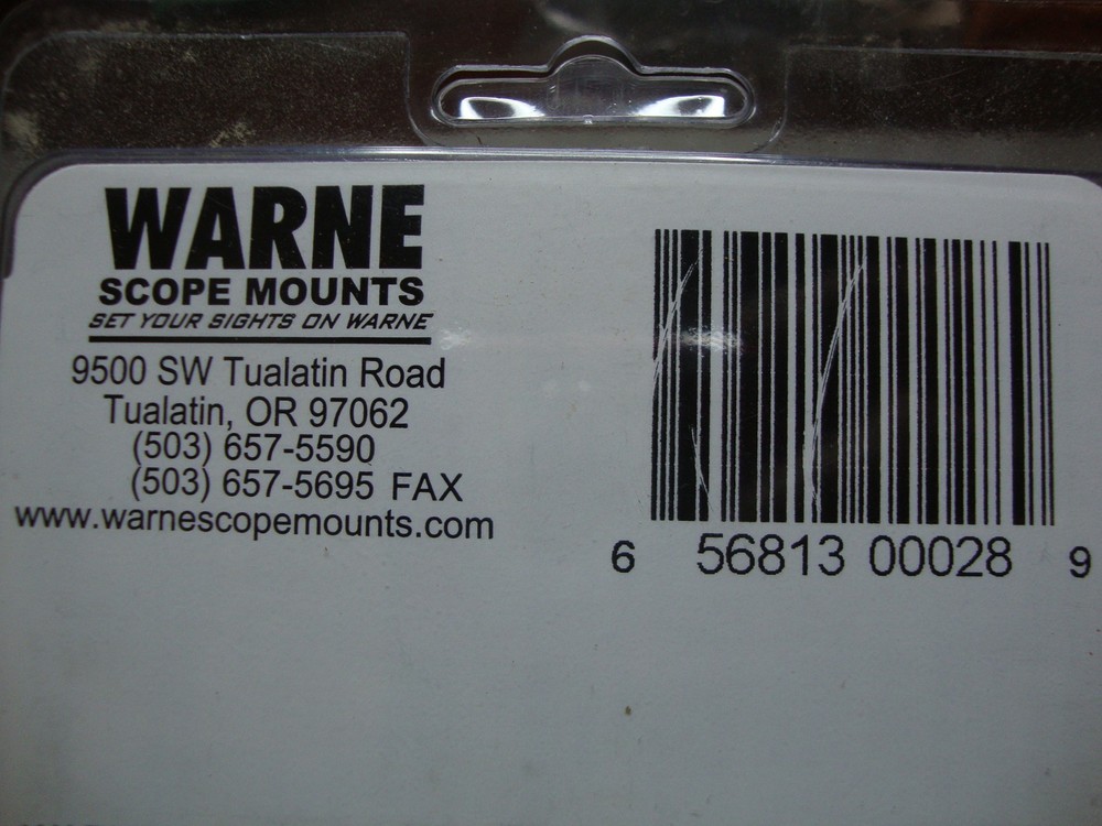 Warne Maxima Scope Mount Rings 200LM Quick Detach 1 inch Matte