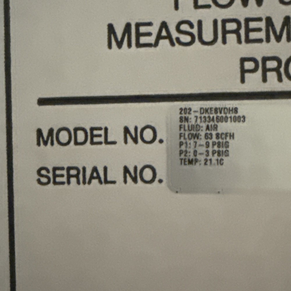 Porter Mass Flow Controller Type 202-DKE8VDHS Ready To Use Calib Certification