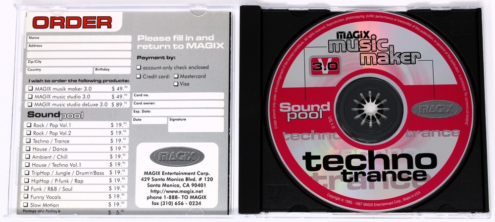 Magix Music Maker Sound Pool Techno Trance Sound Library/Sampling CD