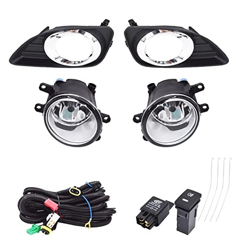 2-Pack Fog Lights Assembly with Bulbs, Switch Wiring Kit Left and Right Side