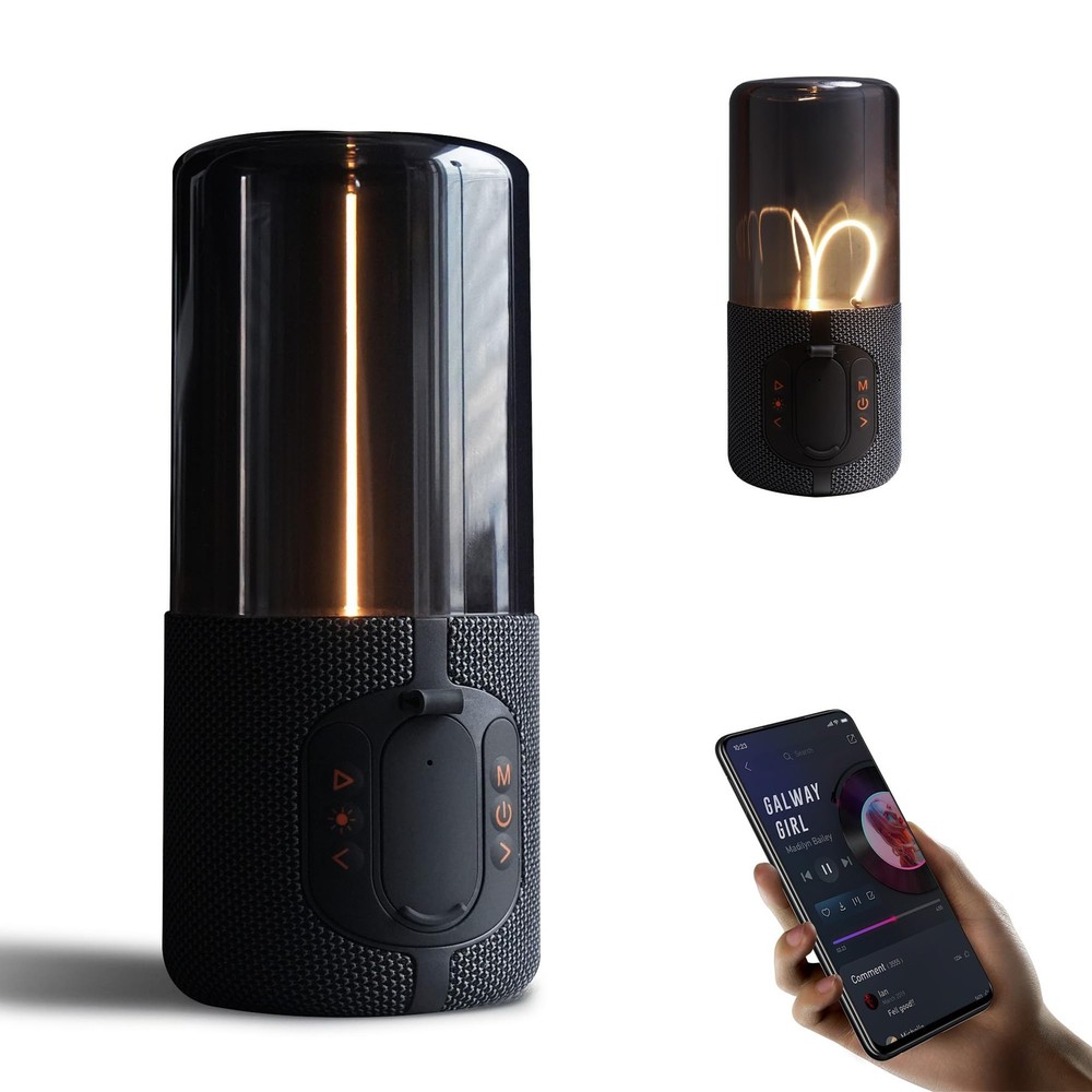AUGE LIGHT Bluetooth Speaker Lamp, Wireless Small, Gray