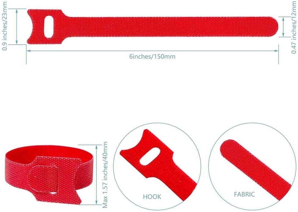Durable 6-Inch Microfiber Cable Ties - 100PCS Hook & Loop for Smart Organization