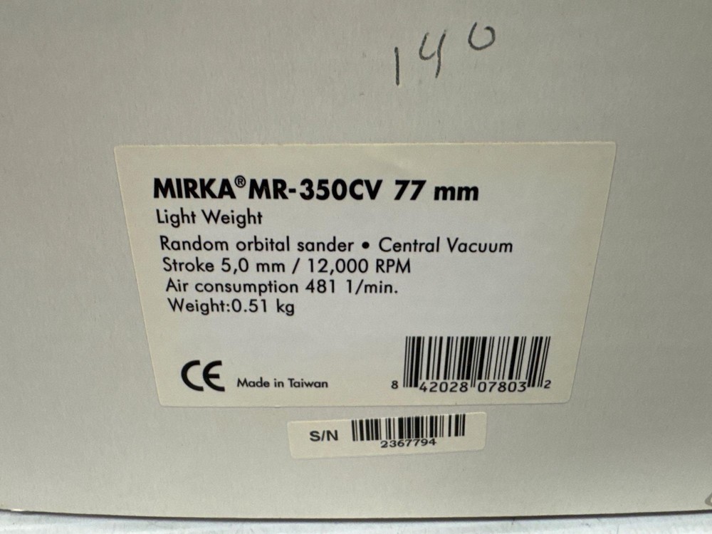 Mirka Random Orbital Sander MR-350CV 77mm