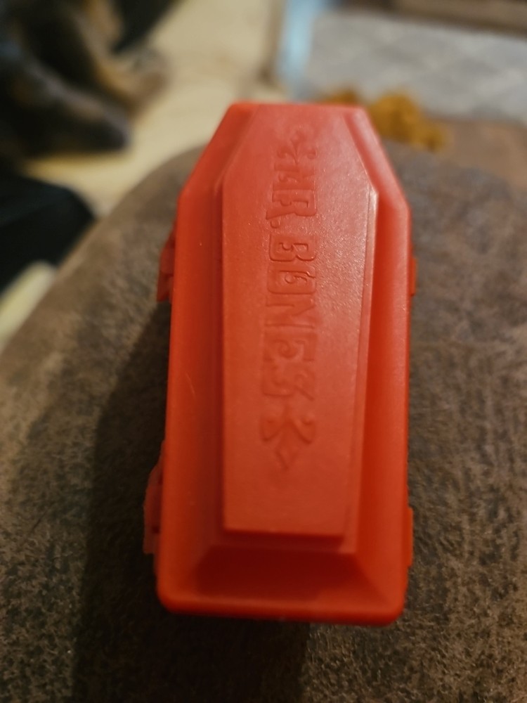 Vintage 1970s Fleer Mr Bones Halloween Coffin Candy Container Empty Red 70's