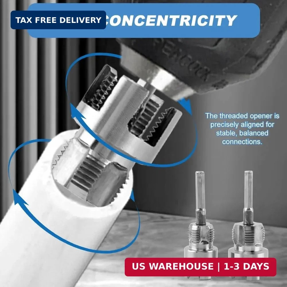 Pipe Threading Tool for Internal & External Threads, 2pcs Dual End 1/2" NPT & 3/