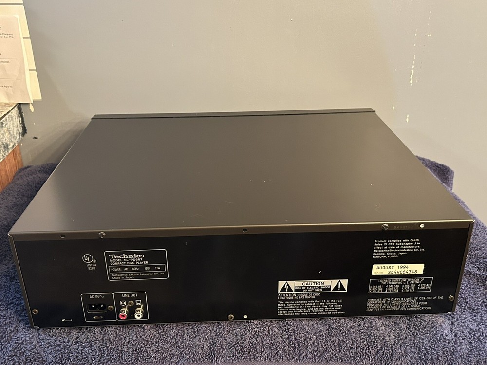 Technics SL-PD667 5 Disc Carousel CD Changer-No Remote-1994-Tested/Working