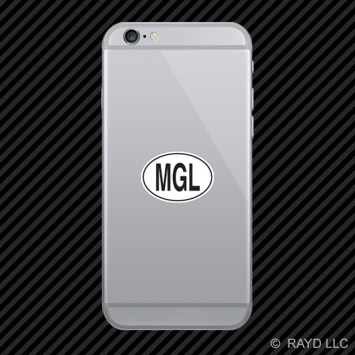 MGL Mongolia Country Code Oval Cell Phone Sticker Mobile Mongolian euro