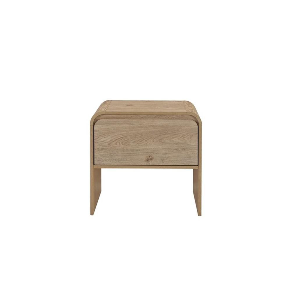 Pemberly Row Transitional Wood 1-Drawer End Table/Bedside Table in Natural