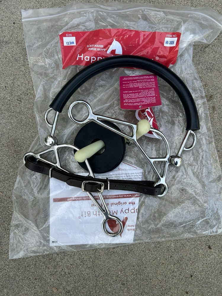 Happy Mouth Double Jointed Hackamore Combo Bit. Size 13.5cm