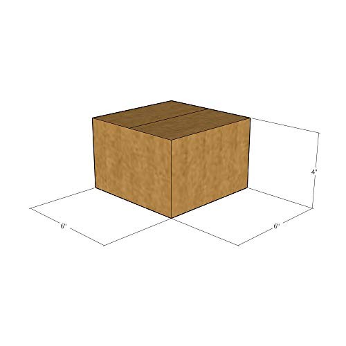20 6x6x4 Kraft Brown Corrugated Shipping Boxes Multi-Depth 32 ECT Single-Wall