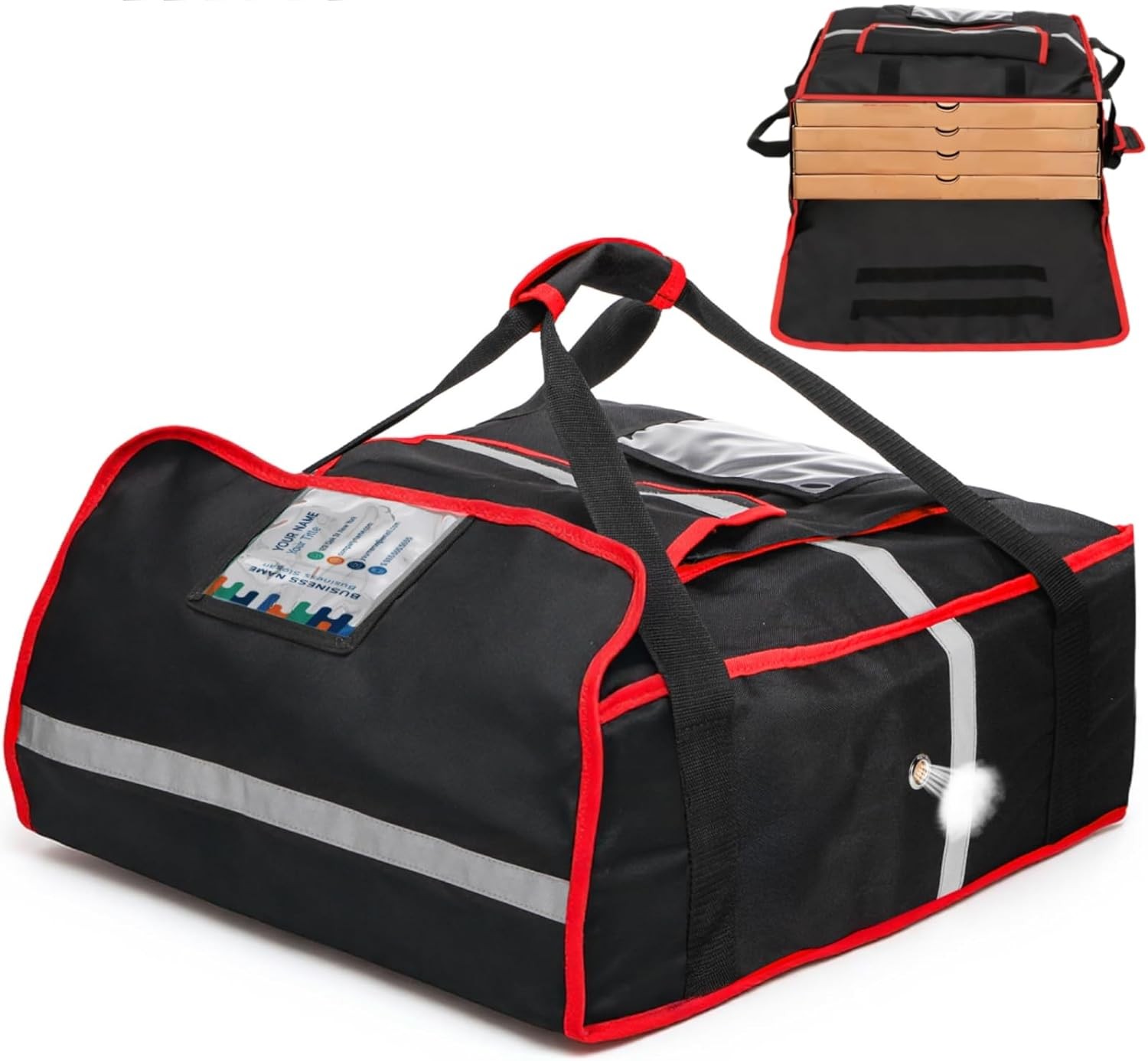 Insulated Pizza Delivery Bag, 20''L x 20''W x 8''H Professional Thermal...