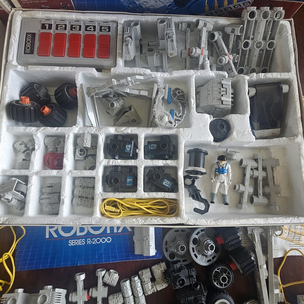 Robotix Many Parts Including Boxes for R-2000 R-1500 UNTESTED