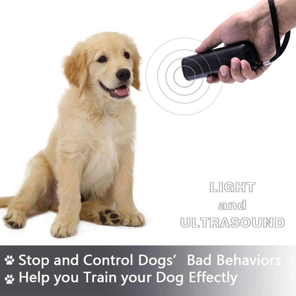 Compact Dog Training Tool with LED Flashlight and Bark Control - Pet Safety