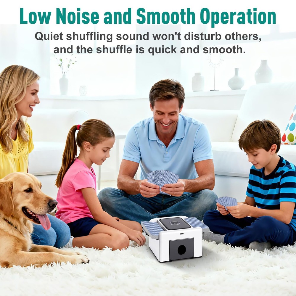 Automatic Card Shuffler 2 Deck,Dual Mode UNO Card Shuffler Machine 4 Deck wit...