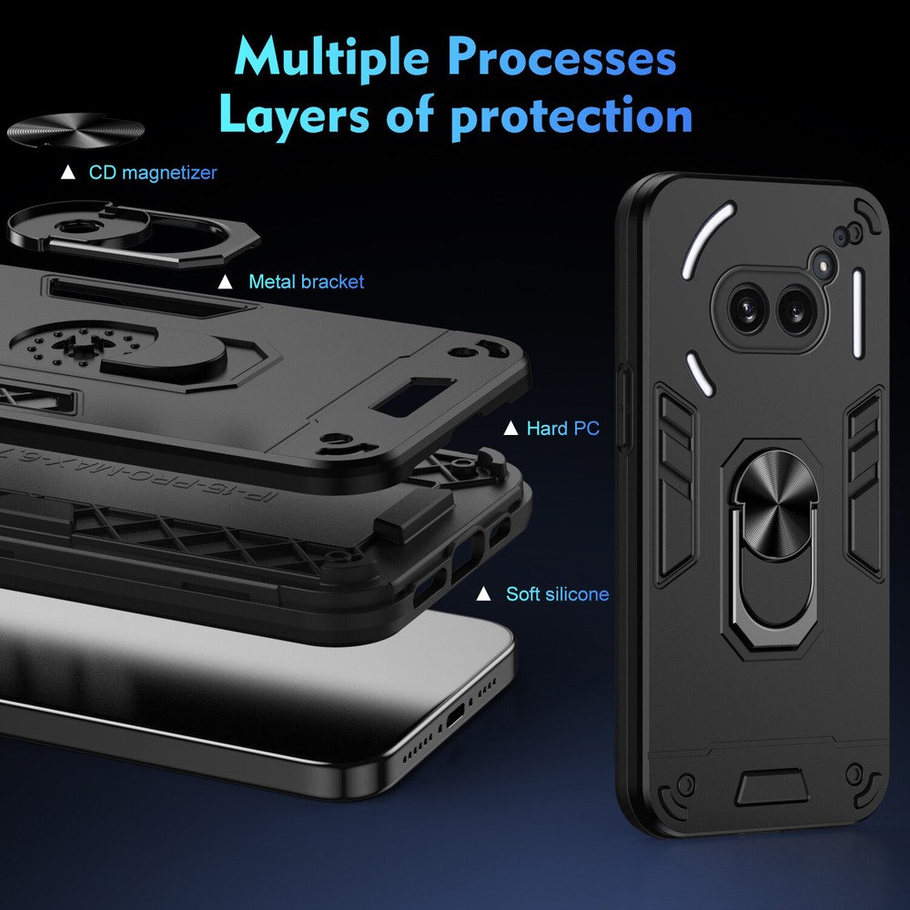 For Nothing Phone (2a) Plus Shockproof Armor Ring Holder Dual Layer Case Cover