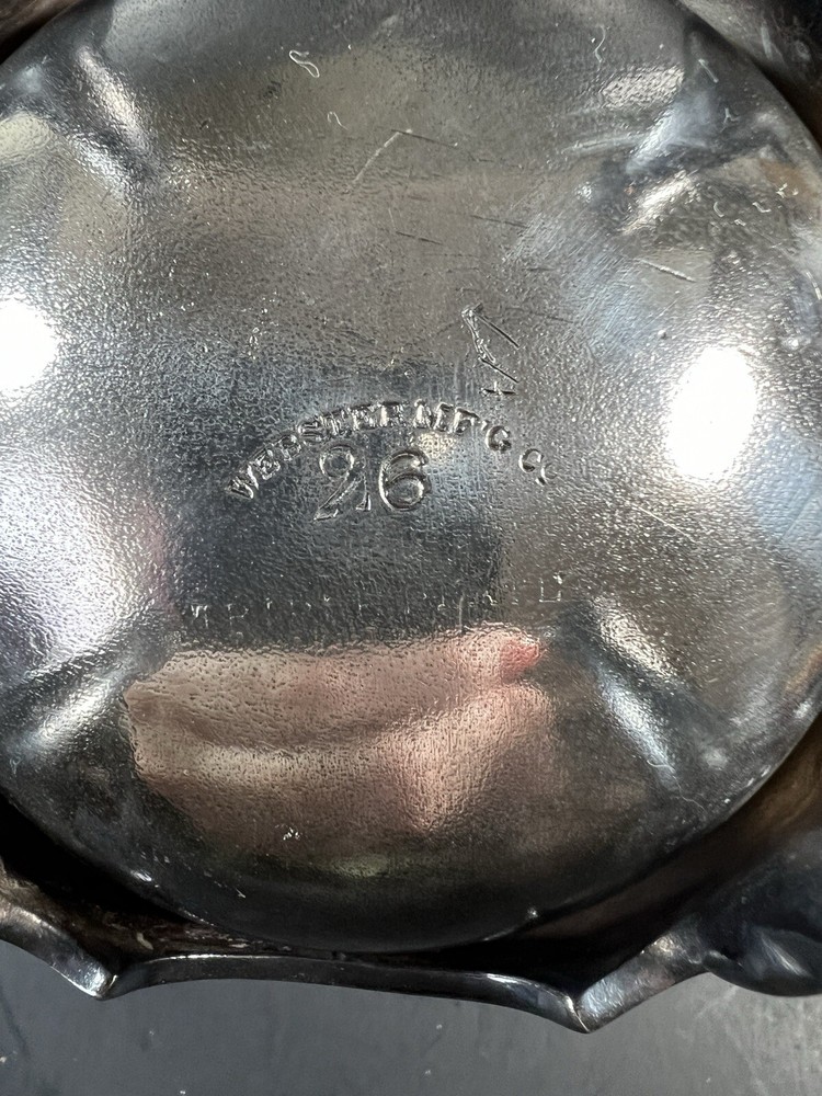 Empire Style 19th C Webster Co. Silverplate Covered Sugar and Creamer