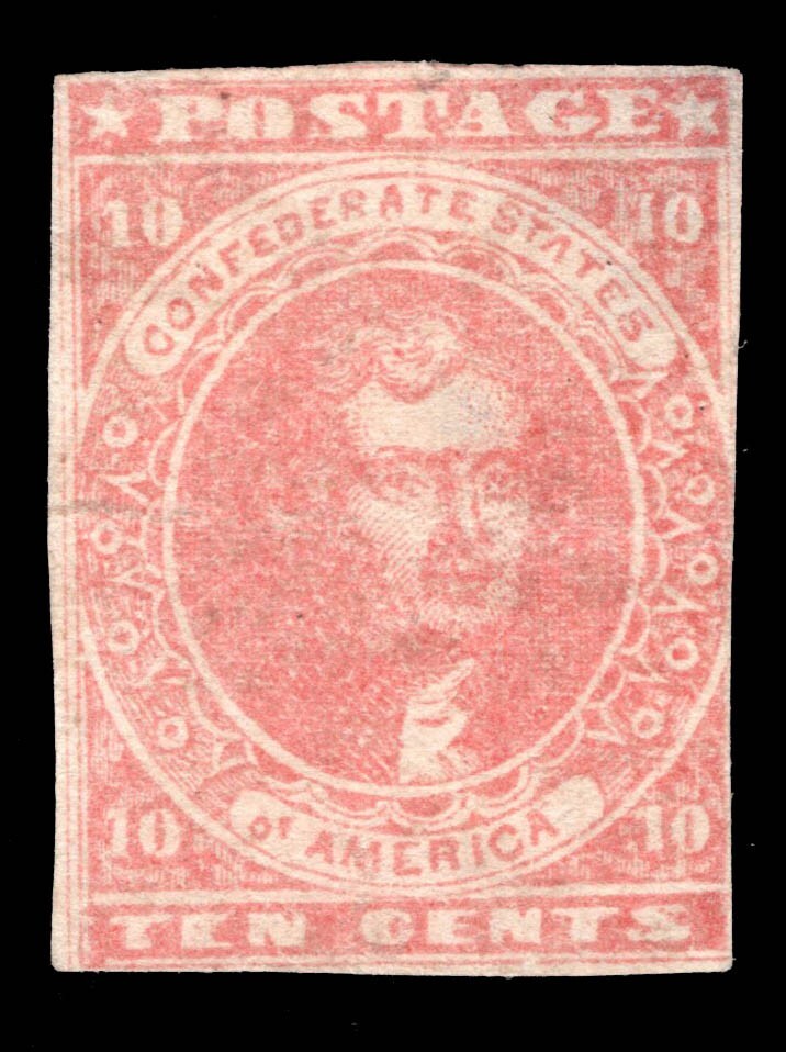 MOMEN: US STAMPS CSA #5 IMPERF UNUSED LOT #92906*