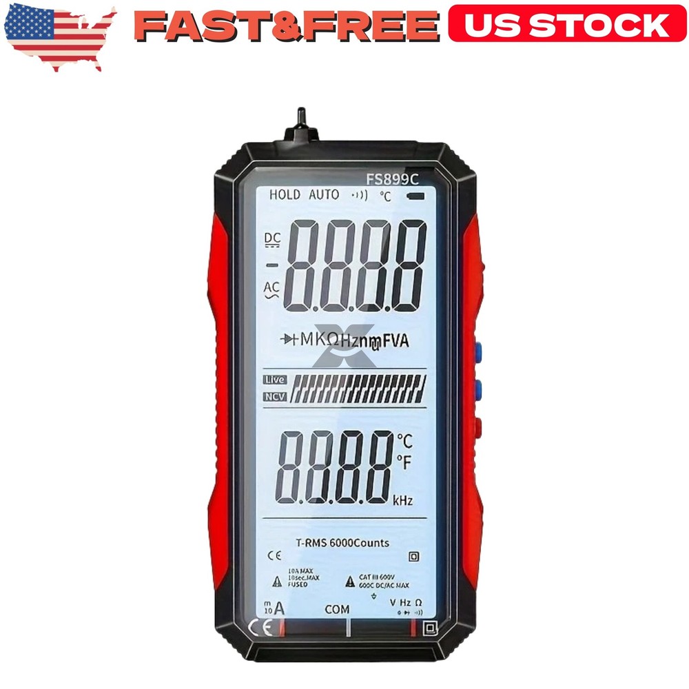 New Rechargeable Digital Multimeter FS899C - Electrical & NCV Testing US