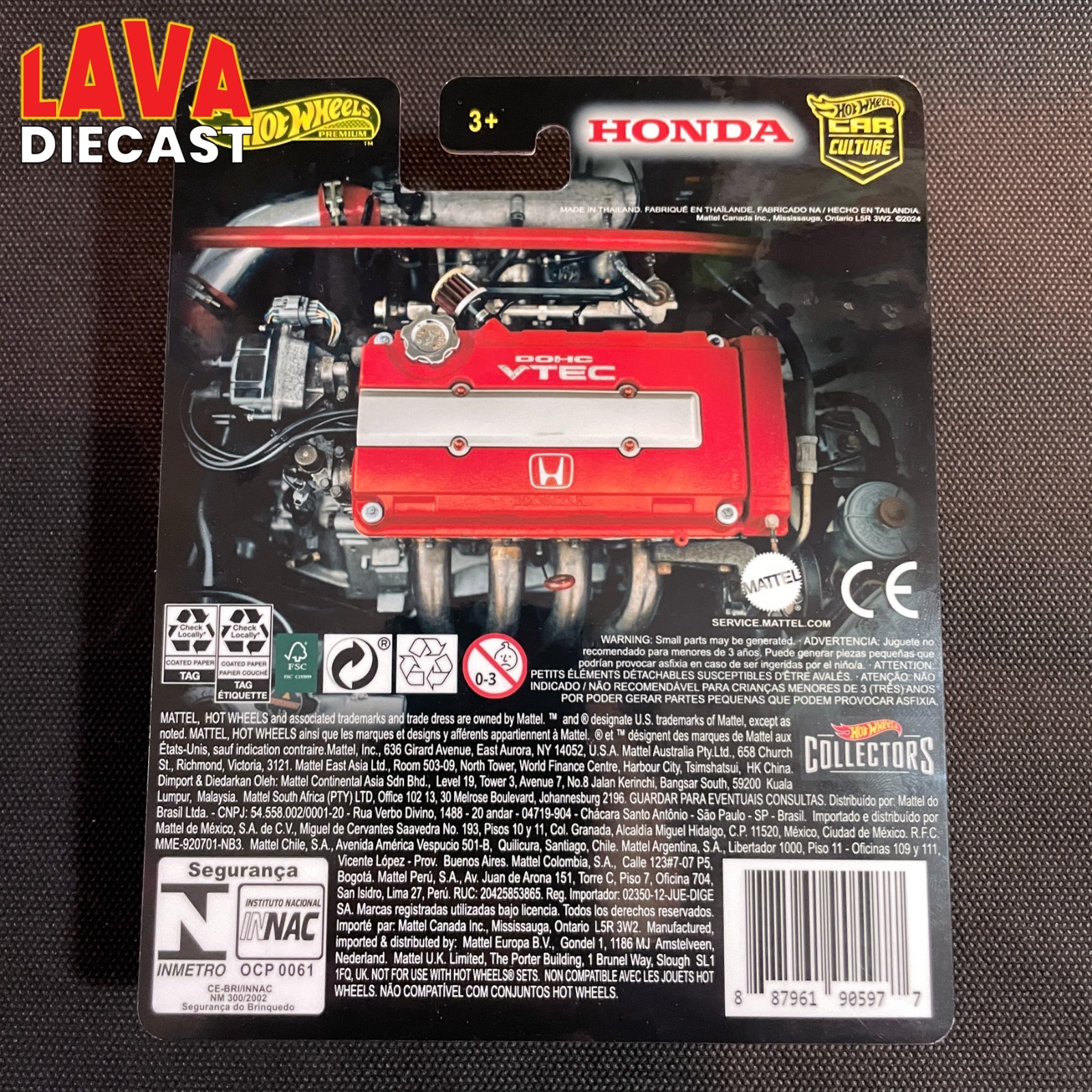 HOT WHEELS SWAPPED SPOON 92 HONDA CIVIC EG W JDM 1:64 TYPE R CUSTOM DIECAST CARD