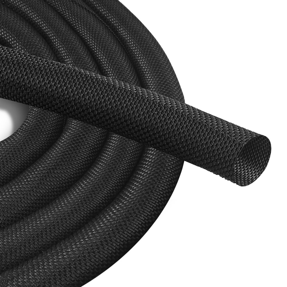 Secbolt 25ft 3/8 in Bite-Resistant Pet Cable Cord Protector, Black