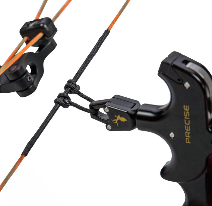 Precise 4-Finger Bow Release w/ Strap, 360° Rotating Caliper, Thumb Trigger