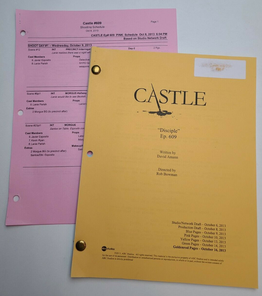 CASTLE / David Amann TV Script, Annie Wersching & William Mapother "Disciple"