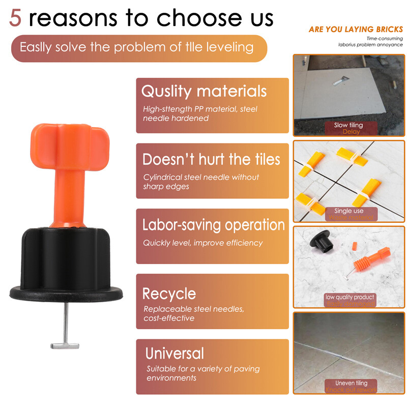 Reusable Anti-Lippage Tile Leveling System Positioning T-lock Floor Tool 2000X