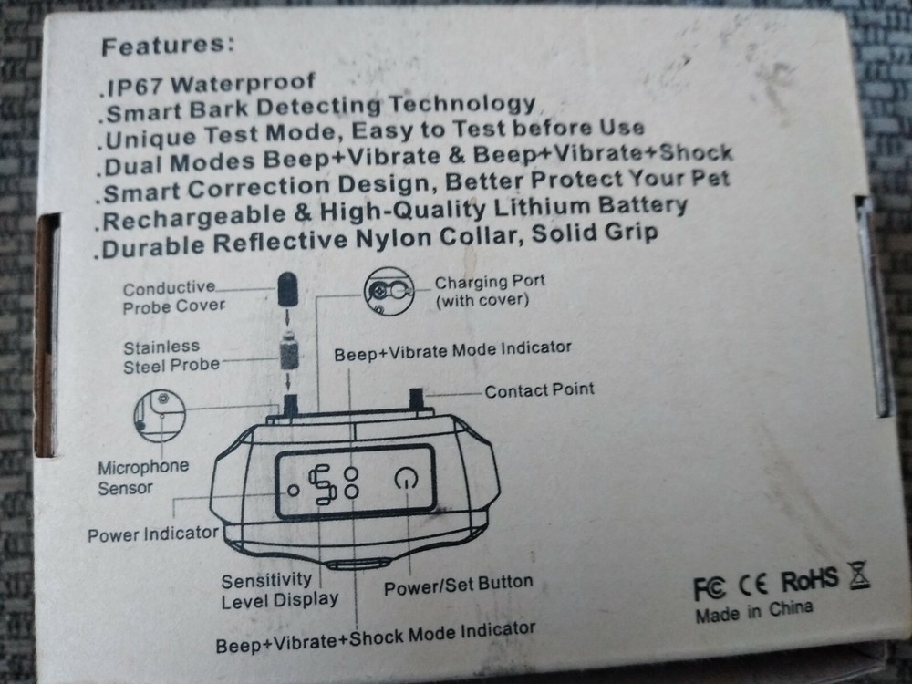 Smart Dog Bark Control Collar IP67 Waterproof