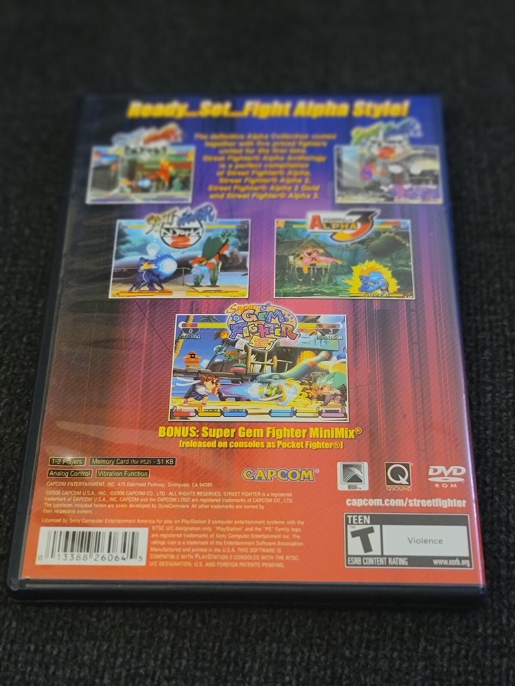 Playstation 2 Capcom Street Fighter Alpha Anthology - Case Only