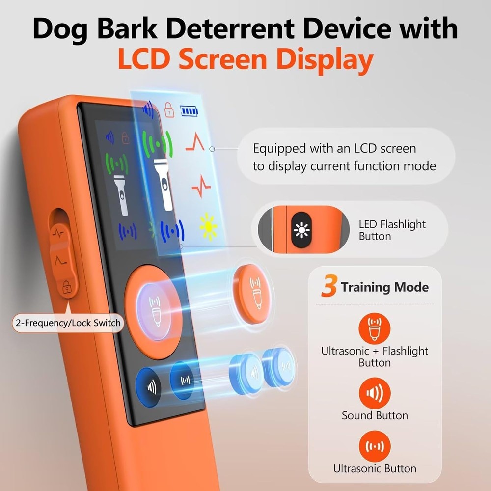 Ultrasonic Dog Bark Deterrent Device, Anti-Barking Control Device Training Tools