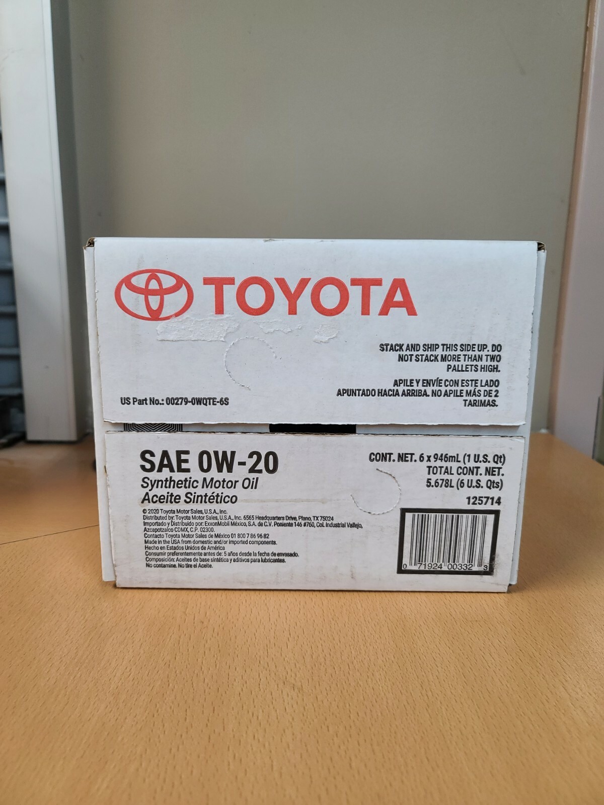 🔥 Genuine Toyota Lexus 0W20 Motor Oil 6 Quarts 🔥