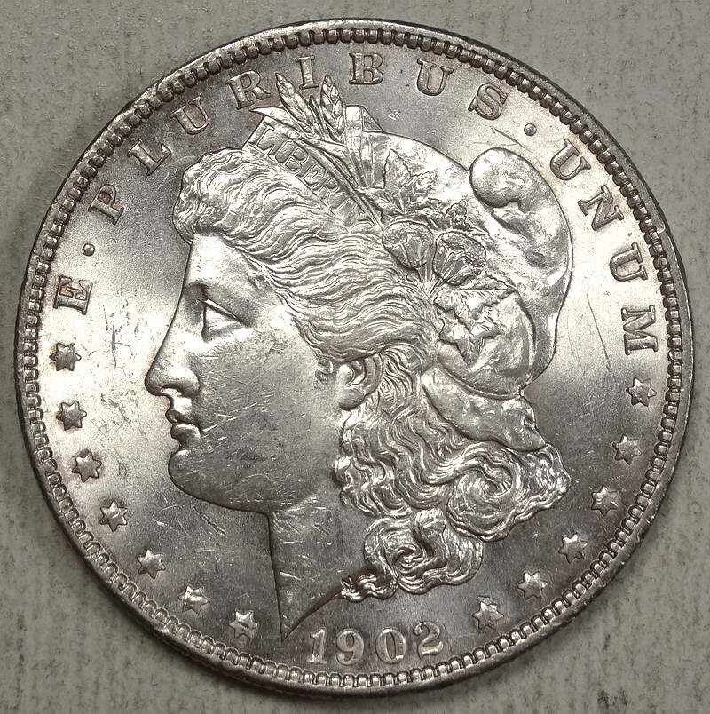 1902 Morgan Dollar, Choice Almost Uncirculated, Better Date 0904-23
