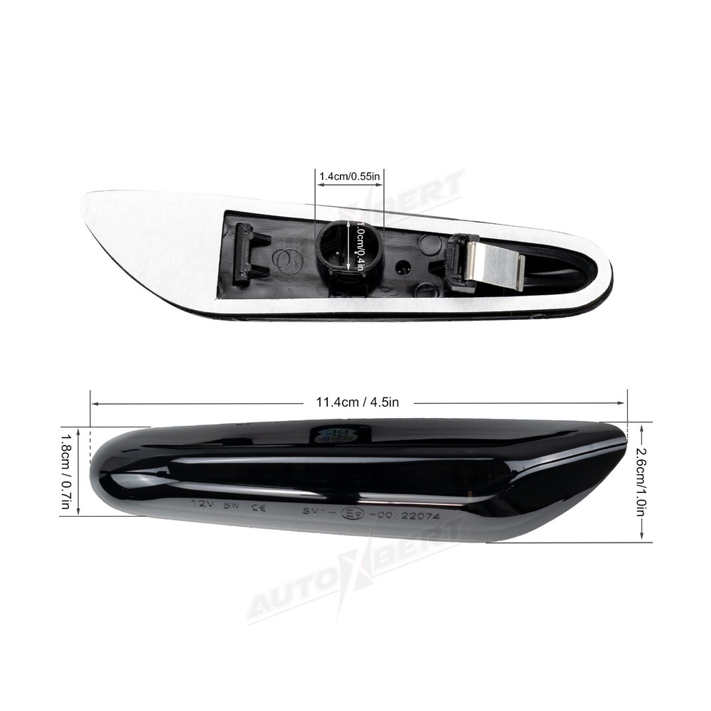 For BMW E60-E82-E83-E92-E90-E46 Led Side Marker Turn Signal Lights Dynamic Smoke