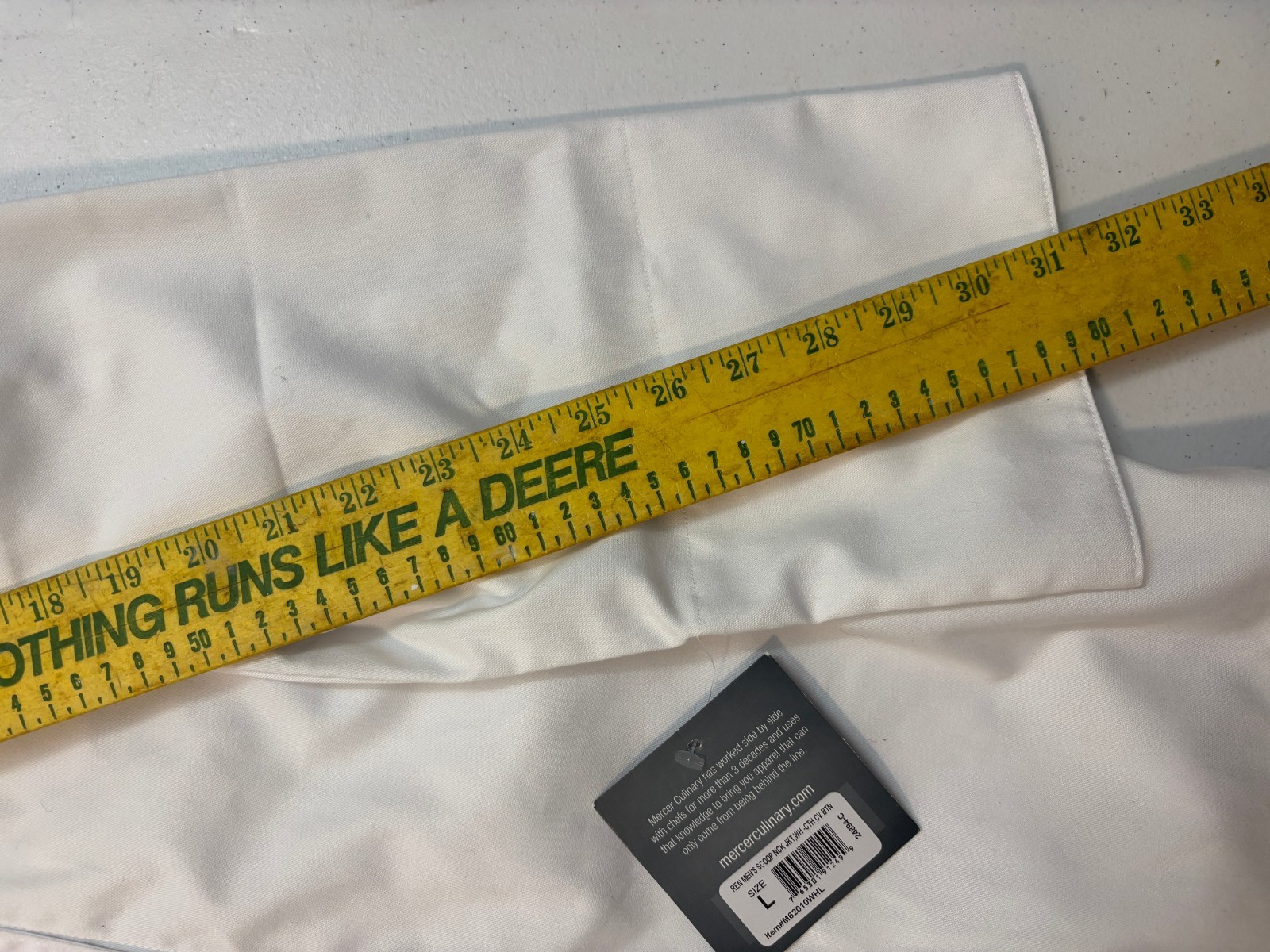 Mercer Culinary M62010WHL Renaissance Men's White Long Sleeve Chef Jacket Large