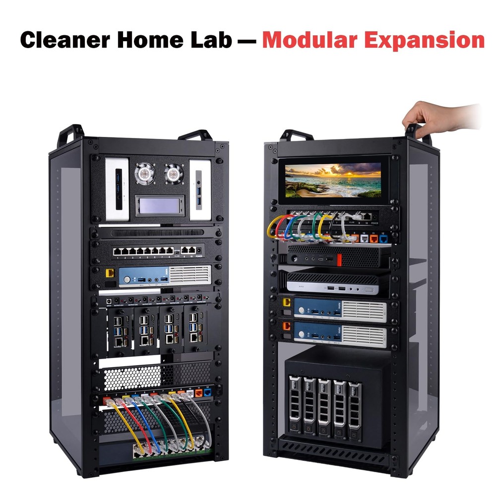 12U Server Cabinet, 10 inch Server Rack for Network, Servers, Audio, and Vide...