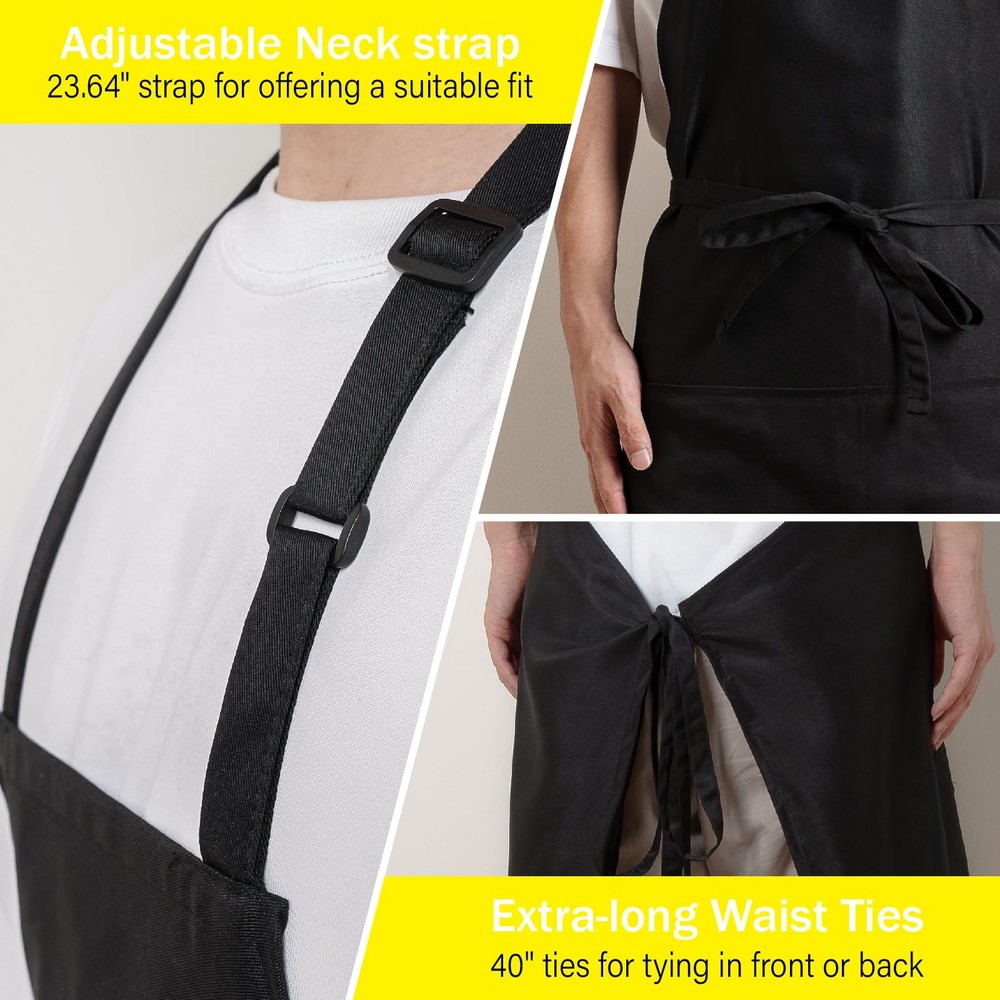 Extra Large Apron for Men Adjustable Bib Aprons with 2 Pockets Cooking Kitchen W
