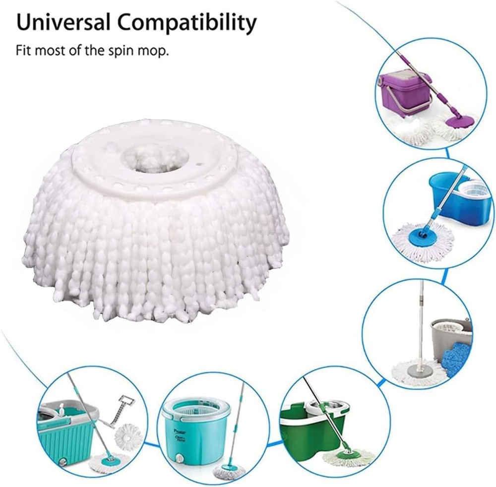 5 PCS Microfiber Replacement Mop Head Spin Mop Head Replacement 5-Pack