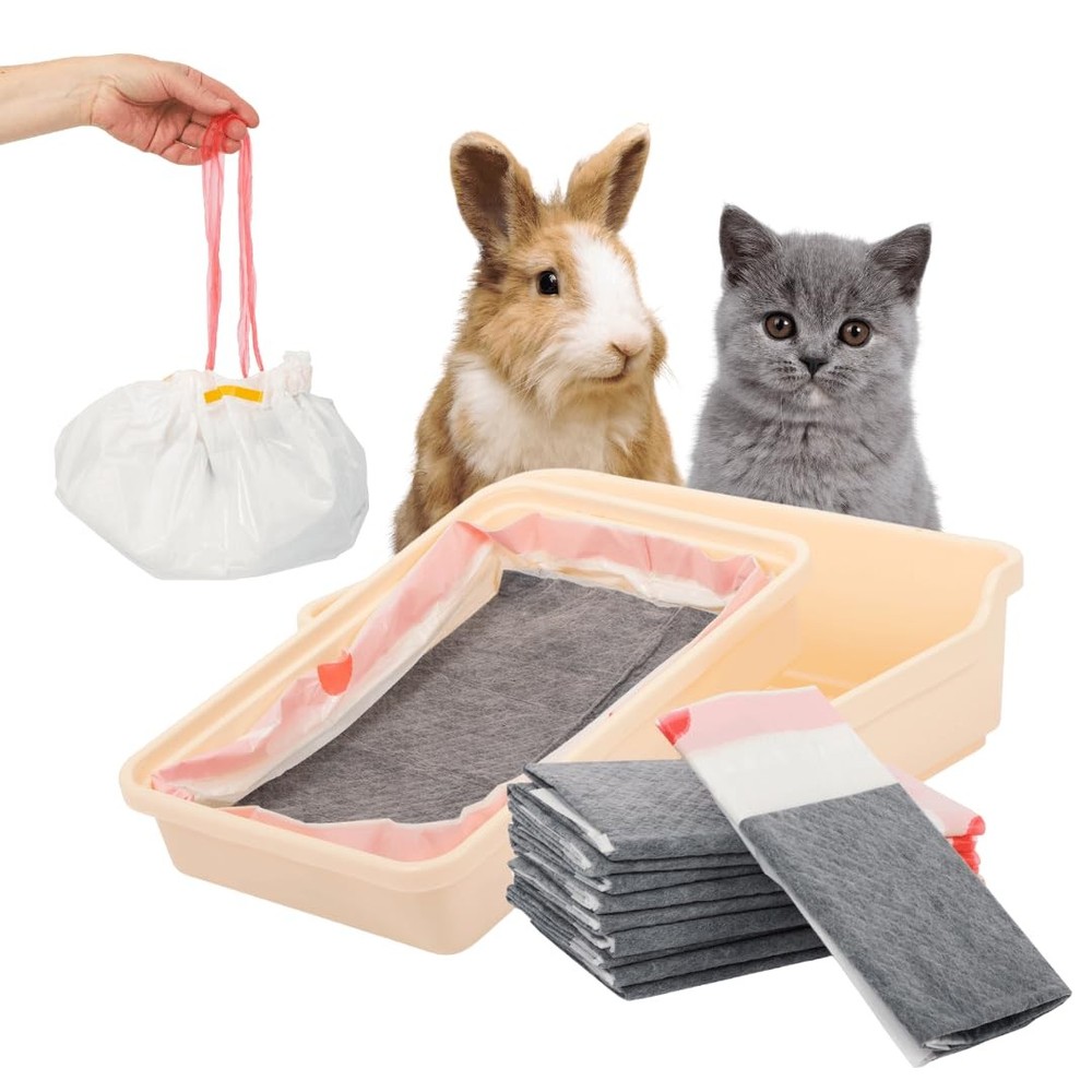 Rabbit Litter Box Liners, Litter Mat with Actived Carbon for Odor Control, Di...