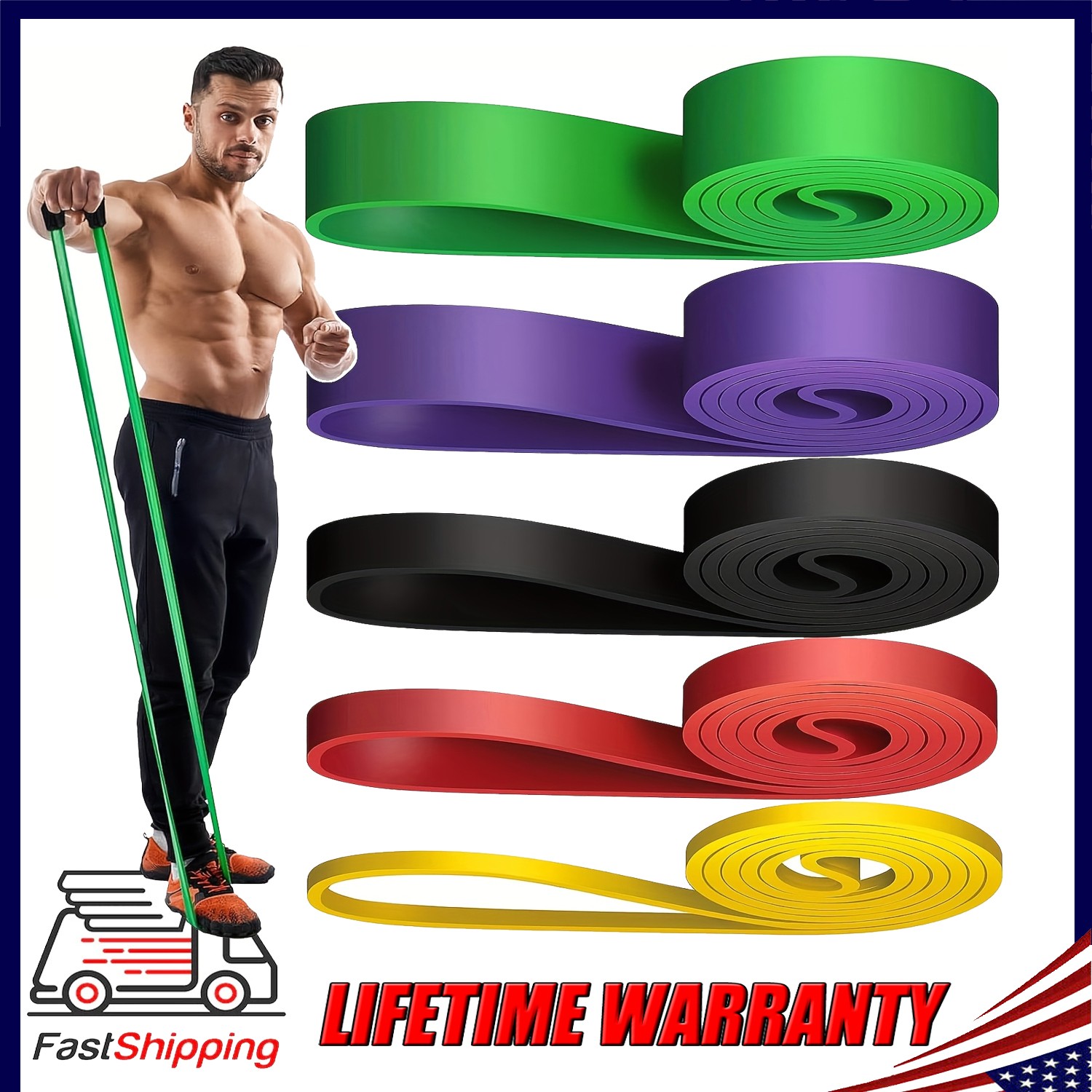 Heavy Duty Resistance Bands Set 5 Loop For Working Out, Body Stretching, Fitnes
