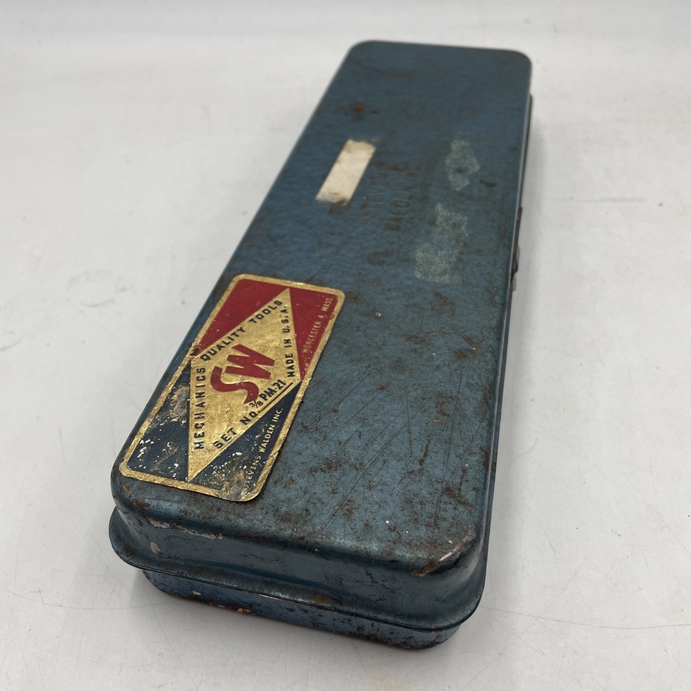 Vintage Stevens Walden Empty Socket Tool Box - Blue - 10.5”