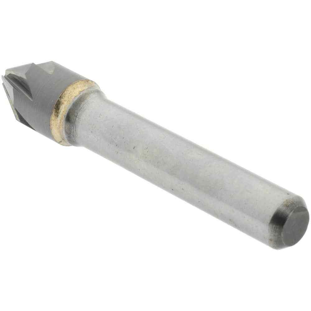Hertel 1/2" Head Diam, 3/8" Shank, 6 Flute 60° Solid Carbide Countersink Brig...