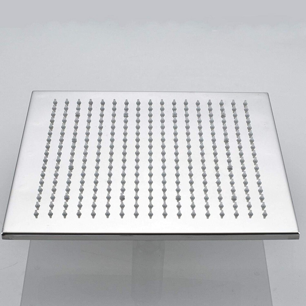 Chrome 16" LED Square Rainfall Adjustable Shower Head Overhead Top Sprayer