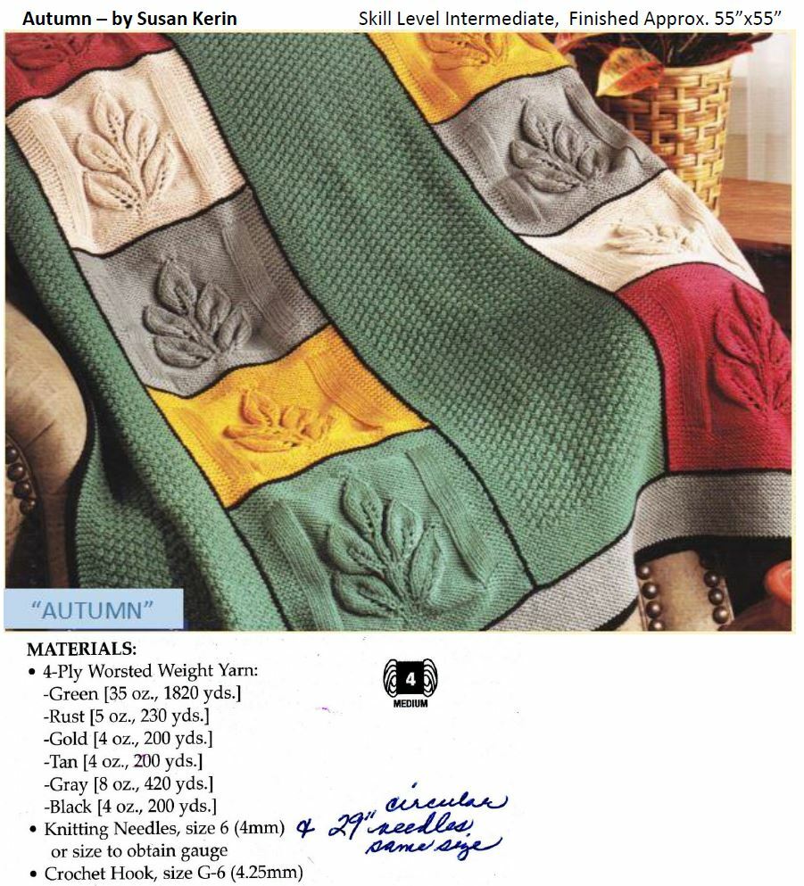 Autumn Knit Afghan Pattern