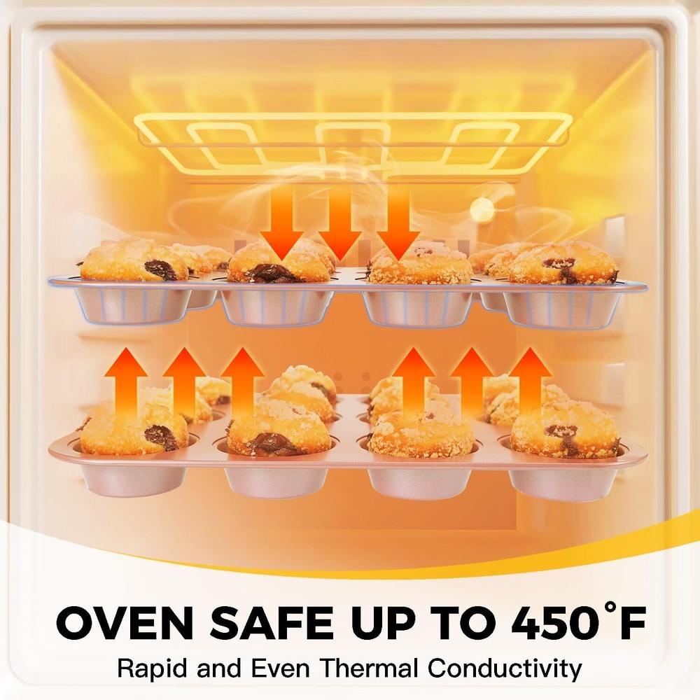 Bakeware Set, Kitchen Nonstick Baking Pan with Wider Handles, 10-Piece Set