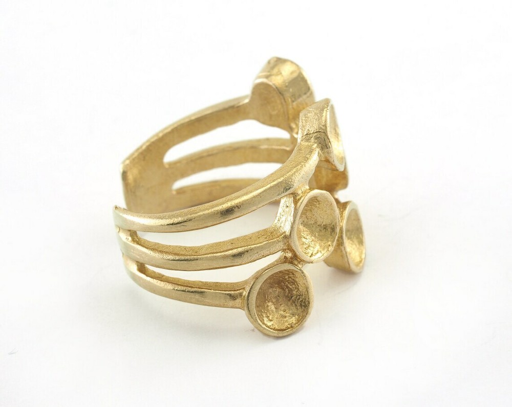 Ring Adjustable Ring Setting - Raw Brass (18.5mm 8.5US inner size 3361